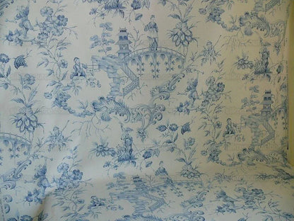 Scalamandre Asian Garden Soft Blue White Toile Bty