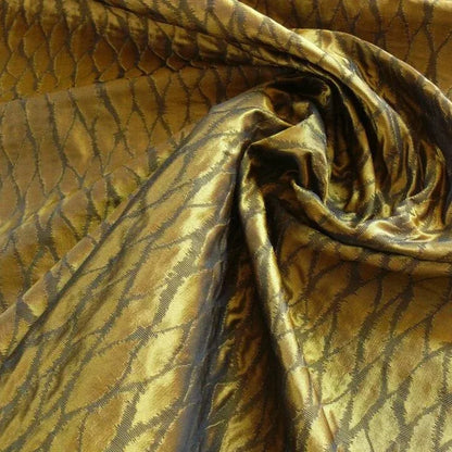 BY YD LEE JOFA BLACK AND GOLD SNAKESKIN SILK BROCADE