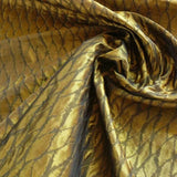 BY YD LEE JOFA BLACK AND GOLD SNAKESKIN SILK BROCADE