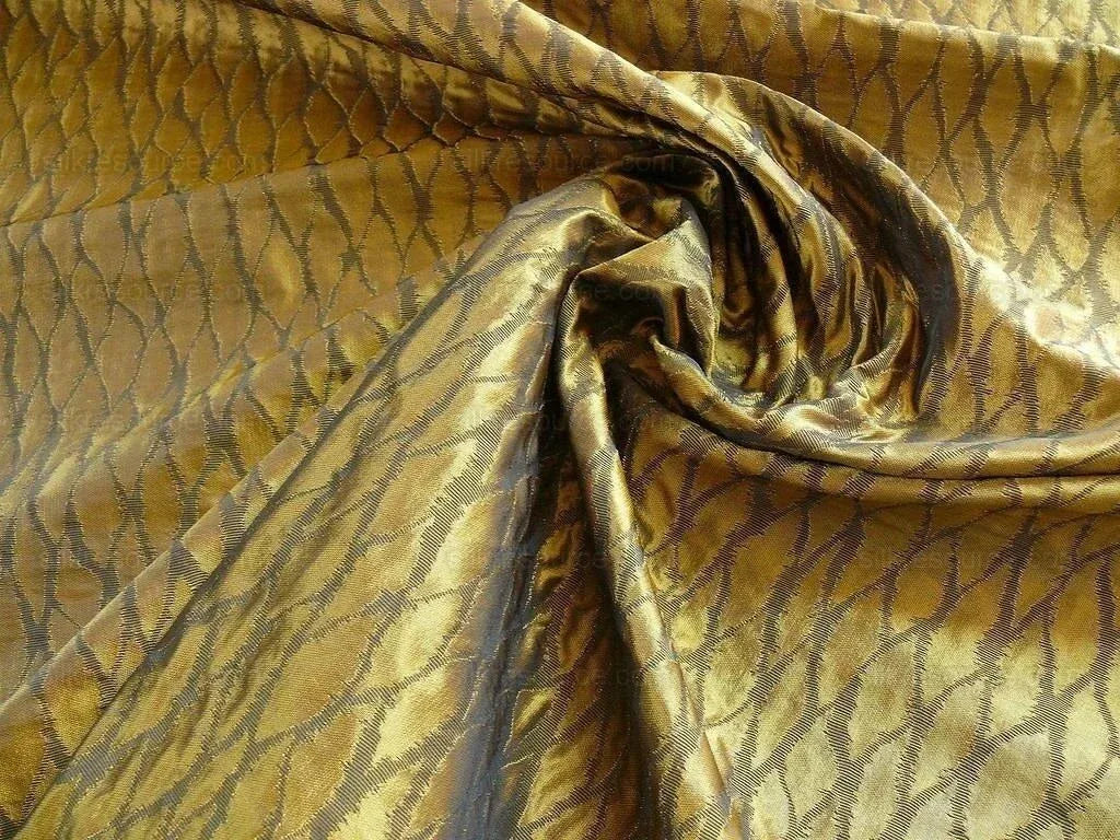 By Yard Lee Jofa Snake Skin Silk Jacquard Antique Gold MSRP 298/Y