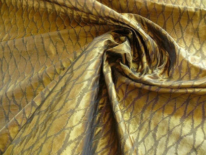 By Yard Lee Jofa Snake Skin Silk Jacquard Antique Gold MSRP 298/Y
