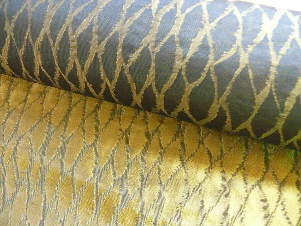 By Yard Lee Jofa Snake Skin Silk Jacquard Antique Gold MSRP 298/Y