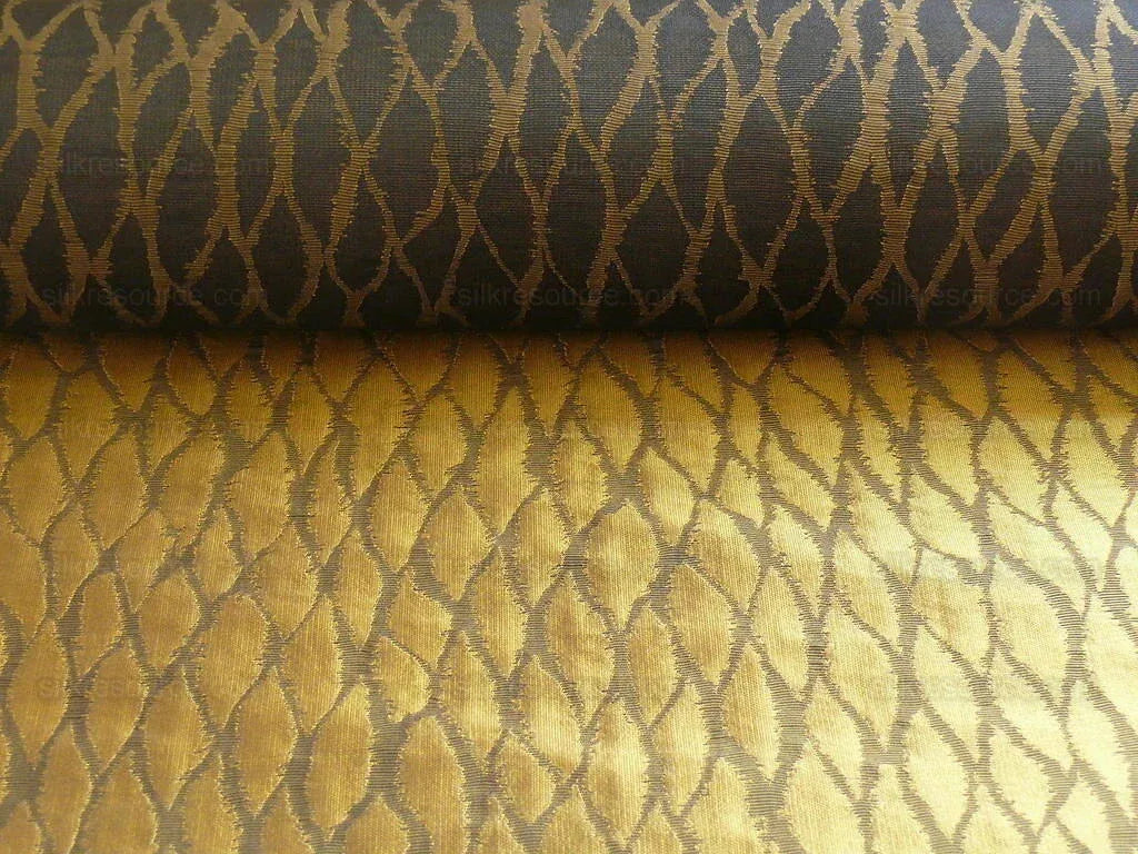 By Yard Lee Jofa Snake Skin Silk Jacquard Antique Gold MSRP 298/Y