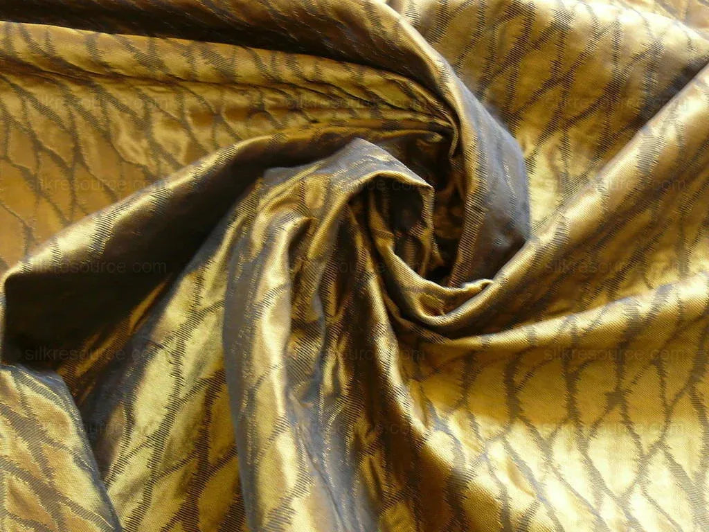 By Yard Lee Jofa Snake Skin Silk Jacquard Antique Gold MSRP 298/Y