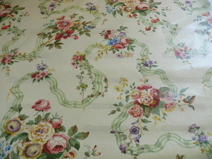 Lee Jofa Shaftesbury Ribbon Rose Bouquet Print Bty