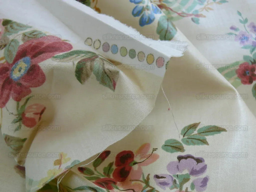 Lee Jofa Shaftesbury Ribbon Rose Bouquet Print Bty