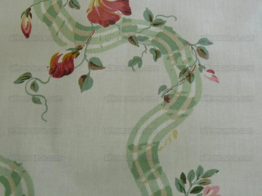 Lee Jofa Shaftesbury Ribbon Rose Bouquet Print Bty