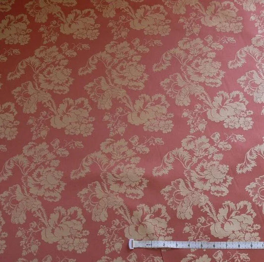 KRAVAT TREE PEONEY RENAISSANCE DAMASK CORAL PINK 2.375 YDS