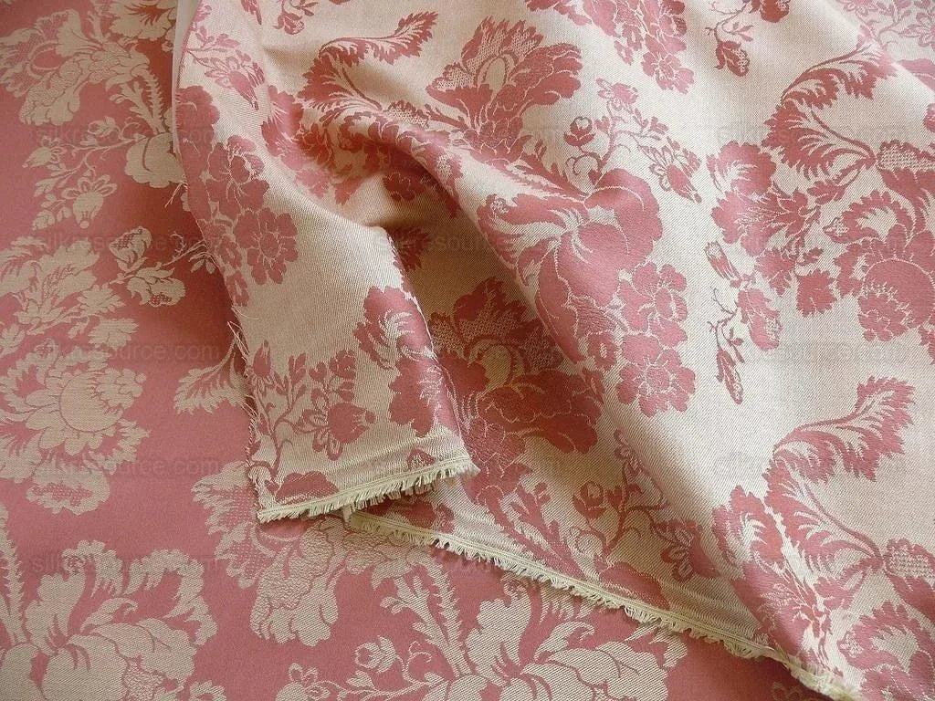 Kravat Tree Peoney Renaissance Damask Coral Pink 2.375 Yds