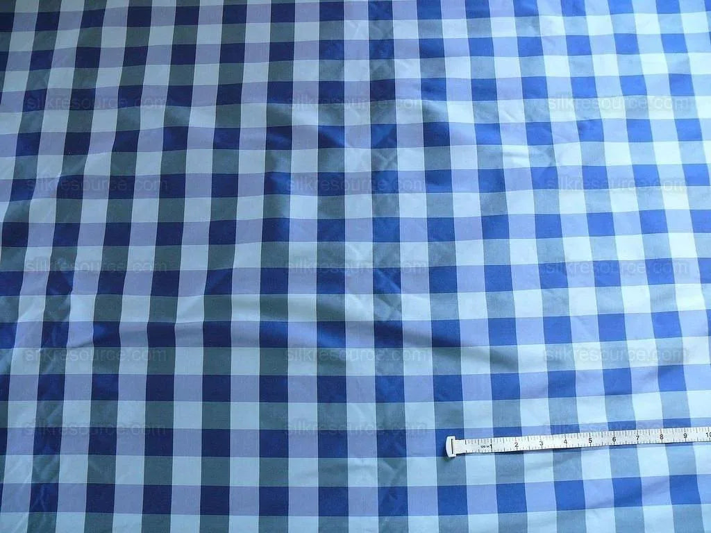 Scalamandre Cornwall 100%silk Plaid Blue Bty