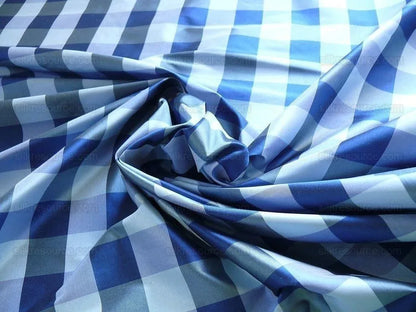 Scalamandre Cornwall 100%silk Plaid Blue Bty