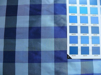 Scalamandre Cornwall 100%silk Plaid Blue Bty