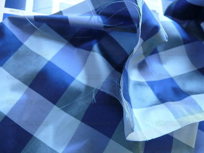 Scalamandre Cornwall 100%silk Plaid Blue Bty