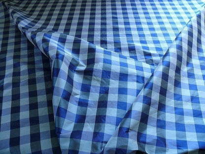 Scalamandre Cornwall 100%silk Plaid Blue Bty