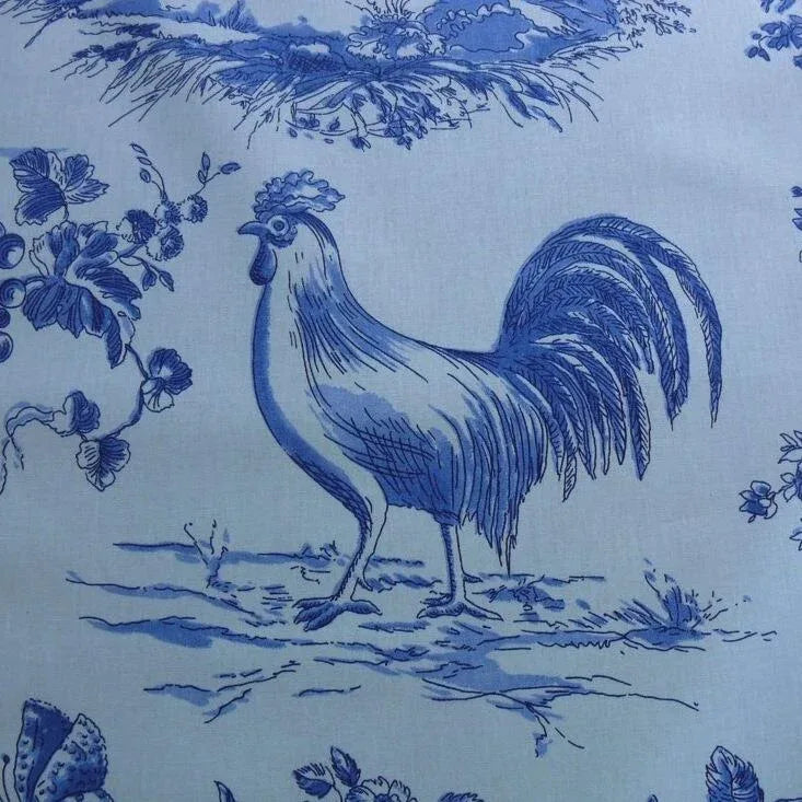 KRAVET PIERRE DEUX "ALVERRA" TOILE PRINT ROOSTER BLUE  BTY