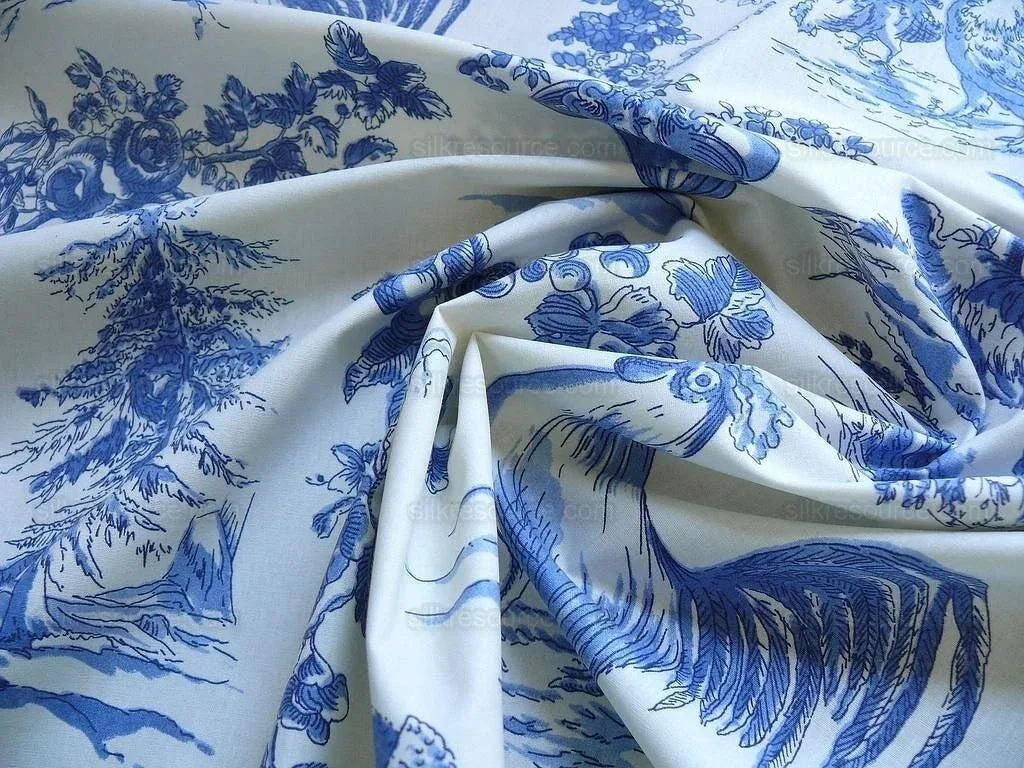 Kravet Pierre Deux "alverra" Toile Print Rooster Blue  Bty