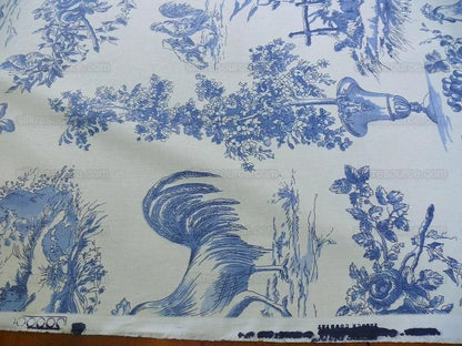 Kravet Pierre Deux "alverra" Toile Print Rooster Blue  Bty