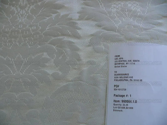 Lee Jofa La Scala Classic Silk Damask "ivory" White Bty