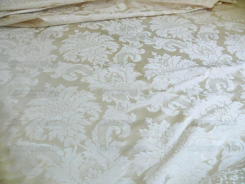 Lee Jofa La Scala Classic Silk Damask "ivory" White Bty