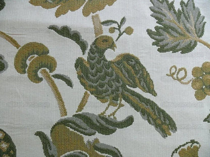 BY Yard Lee Jofa Cavendish Jacob 100% Cotton Woven Tapestry Green Bird Flowers Historical Design English Country