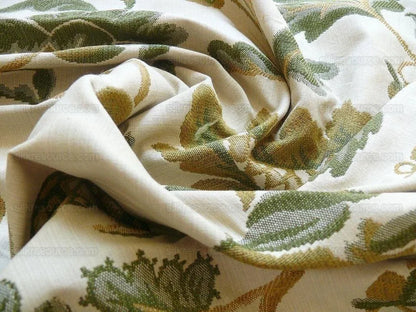 BY Yard Lee Jofa Cavendish Jacob 100% Cotton Woven Tapestry Green Bird Flowers Historical Design English Country