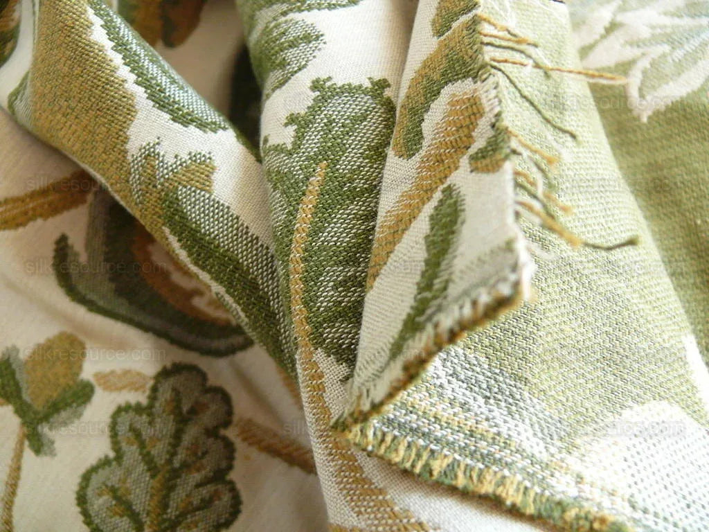 BY Yard Lee Jofa Cavendish Jacob 100% Cotton Woven Tapestry Green Bird Flowers Historical Design English Country