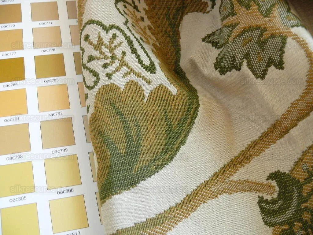 BY Yard Lee Jofa Cavendish Jacob 100% Cotton Woven Tapestry Green Bird Flowers Historical Design English Country