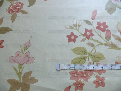 Lee Jofa G P &amp; J Baker "sung" Tree Peony Chinoiserie Chintz Cotton Print Pink Gold Cream