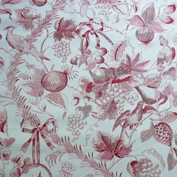 LEE JOFA "BUCKINGHAM TOILE" Scarlet & off white BTY