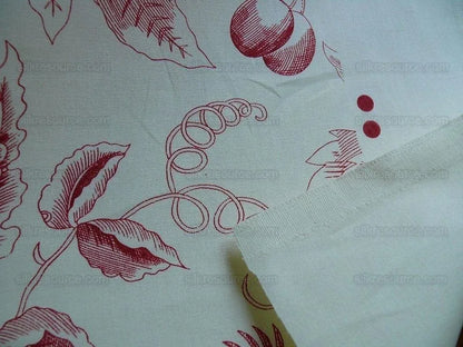 Lee Jofa "buckingham Toile" Scarlet Red And Off White Bird Ribbon Pomegranate Bty