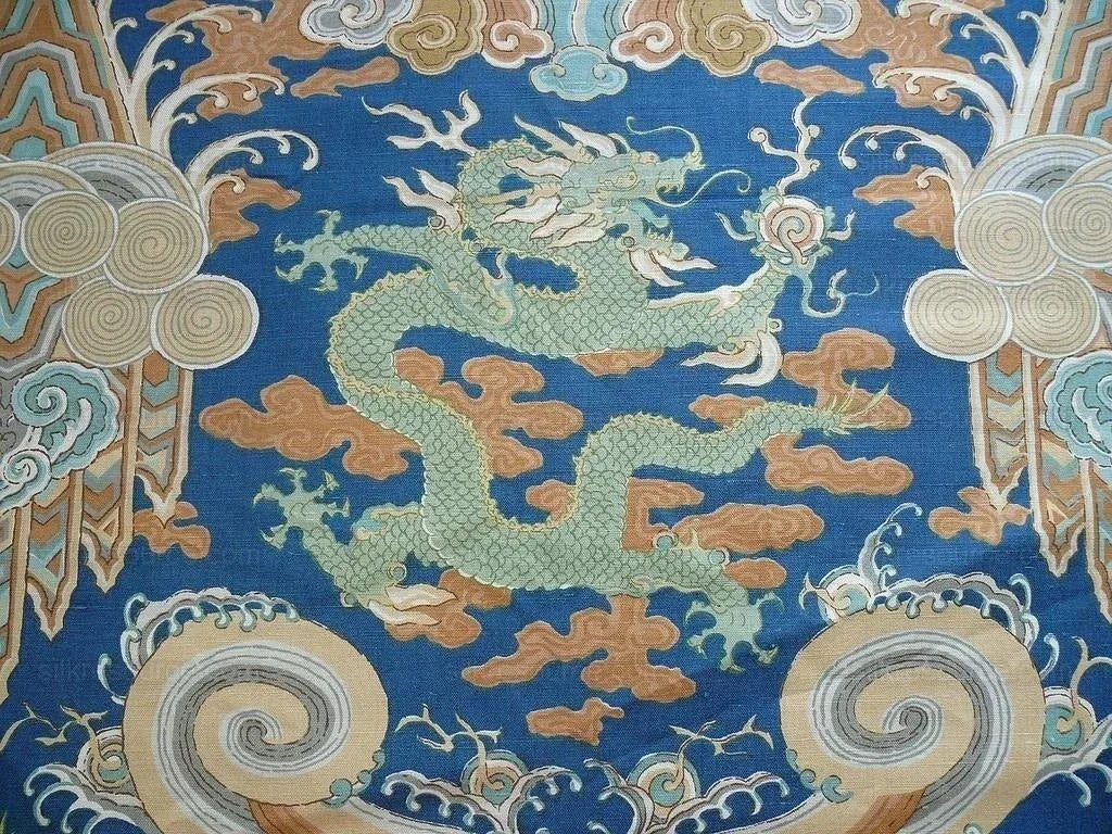 Gp & J Baker "emperor's Clothes" Linen Print Bty