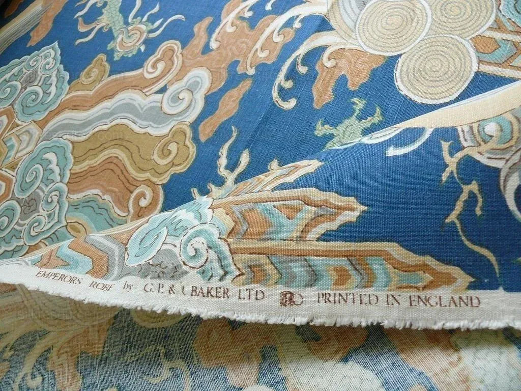 Gp & J Baker "emperor's Clothes" Linen Print Bty