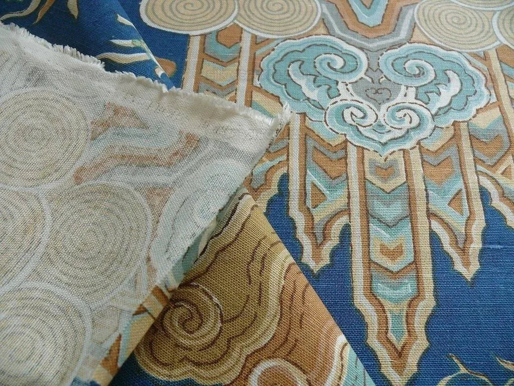 Gp & J Baker "emperor's Clothes" Linen Print Bty