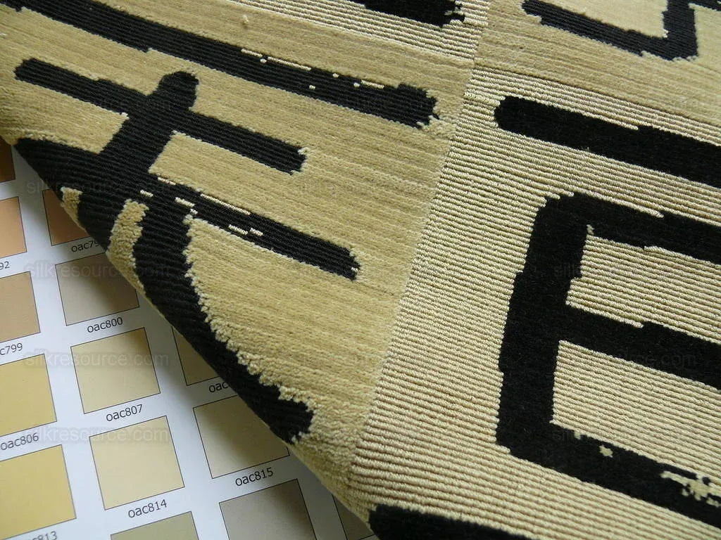 Clarence House Black Kanji Cut Velvet MSRP USD 326/Y Bty