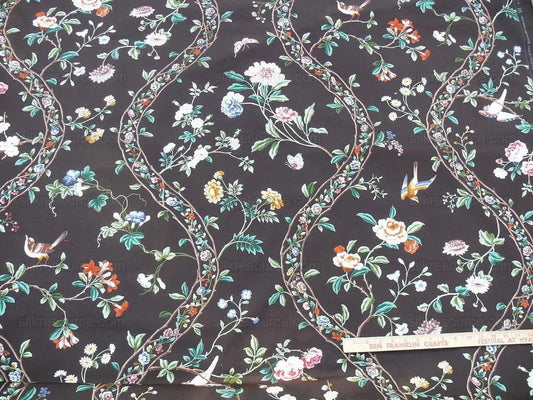 Brunchwig & Fils "silk Road" Chinoiserie Garden Bird & Trellis P