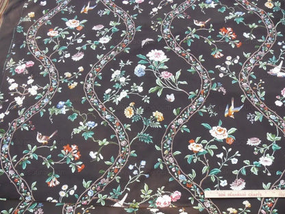 Brunchwig & Fils "silk Road" Chinoiserie Garden Bird & Trellis P