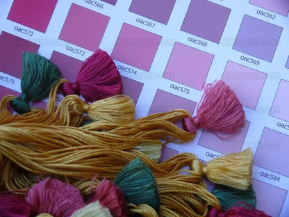 Scalamandre Lyon 100% Silk Double Tie Back - Gold Yellow Pink Red