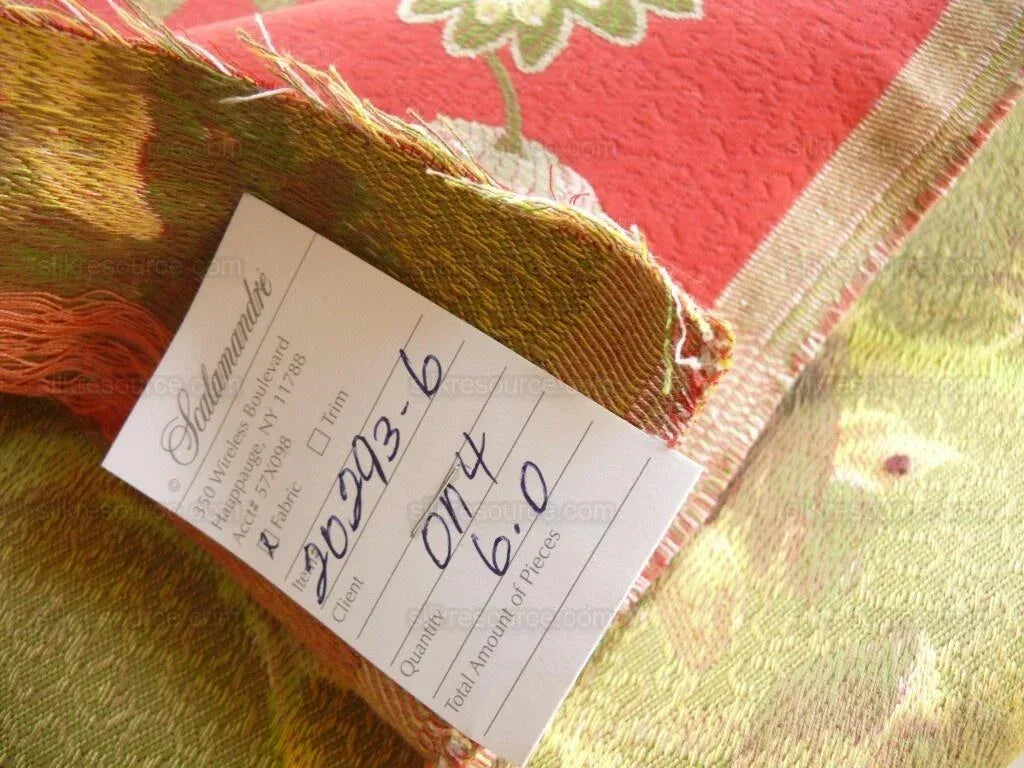 By yard Scalamandre Cherbourg Lampas Lacquer Red French Tree Of Life Floral MSRP USD 340/y