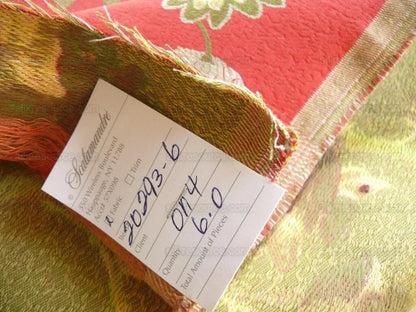 By yard Scalamandre Cherbourg Lampas Lacquer Red French Tree Of Life Floral MSRP USD 340/y