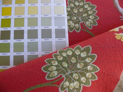 By yard Scalamandre Cherbourg Lampas Lacquer Red French Tree Of Life Floral MSRP USD 340/y