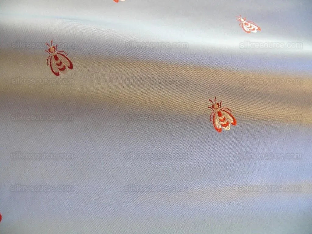 Scalamandre "monroe Bee" Silk Lampas Blue Red French Court 19th Century Empire Revival Neoclassical Empire Revival MSRP USD 312/Y