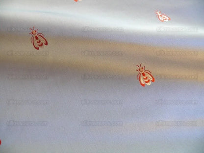 Scalamandre "monroe Bee" Silk Lampas Blue Red French Court 19th Century Empire Revival Neoclassical Empire Revival MSRP USD 312/Y