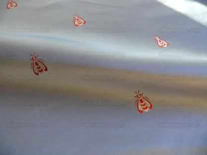 Scalamandre "monroe Bee" Silk Lampas Blue Red French Court 19th Century Empire Revival Neoclassical Empire Revival MSRP USD 312/Y