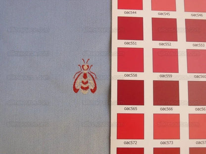 Scalamandre "monroe Bee" Silk Lampas Blue Red French Court 19th Century Empire Revival Neoclassical Empire Revival MSRP USD 312/Y