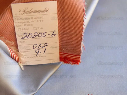 Scalamandre "monroe Bee" Silk Lampas Blue Red French Court 19th Century Empire Revival Neoclassical Empire Revival MSRP USD 312/Y