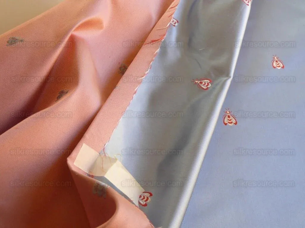 Scalamandre "monroe Bee" Silk Lampas Blue Red French Court 19th Century Empire Revival Neoclassical Empire Revival MSRP USD 312/Y