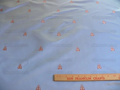 Scalamandre "monroe Bee" Silk Lampas Blue Red French Court 19th Century Empire Revival Neoclassical Empire Revival MSRP USD 312/Y