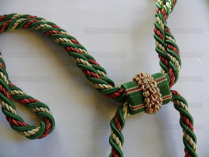 Scalamandre Lyon 100% Silk Double Tie Back Rust, Camel Green