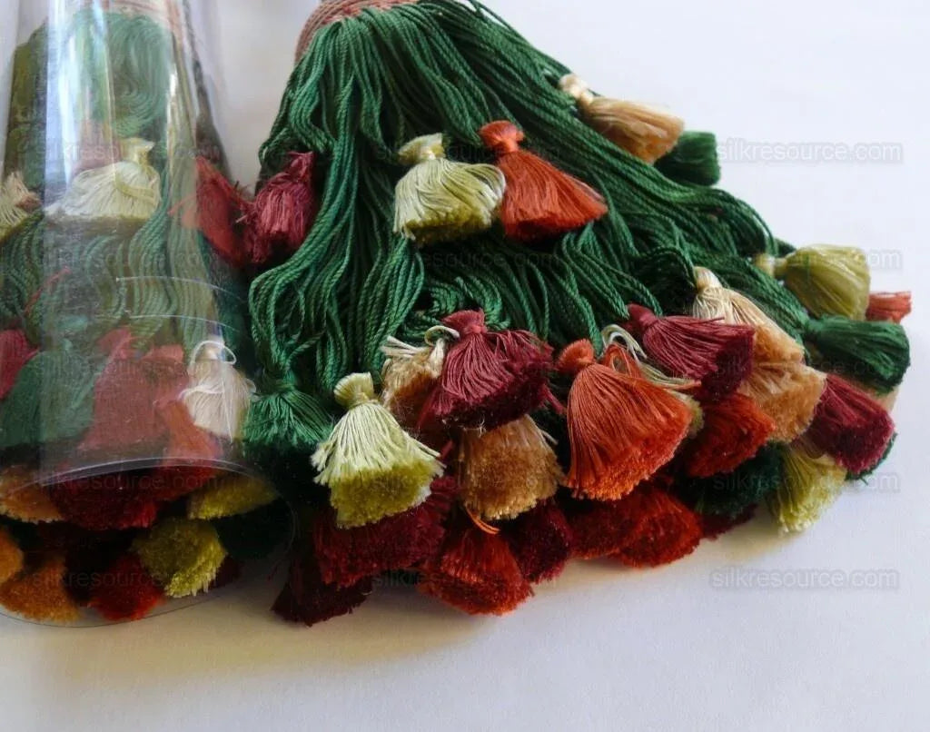 Scalamandre Lyon 100% Silk Double Tie Back Rust, Camel Green