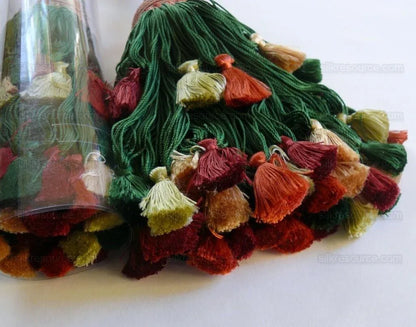 Scalamandre Lyon 100% Silk Double Tie Back Rust, Camel Green